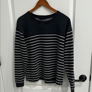 Jane & Delancy Black/White Striped Soft Sweatshirt Type Shirt Size S but fits M
